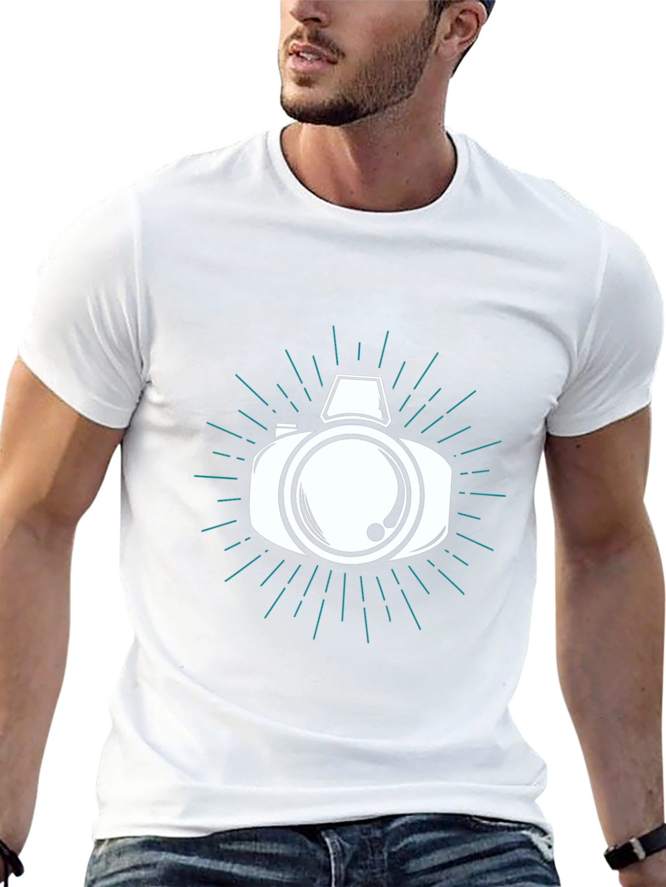 Camera Graphic Tee - Black Stylish Mens Shirt