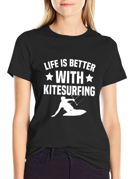 Life is Better with Kitesurfing Black T-Shirt
