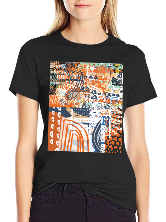 Abstract Art Graphic Print Black T-Shirt