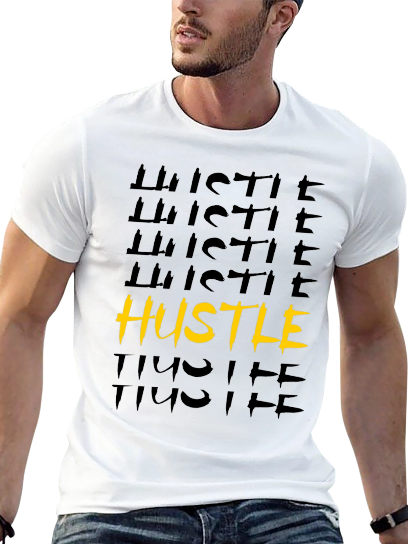 Mens Black Hustle Graphic Tee