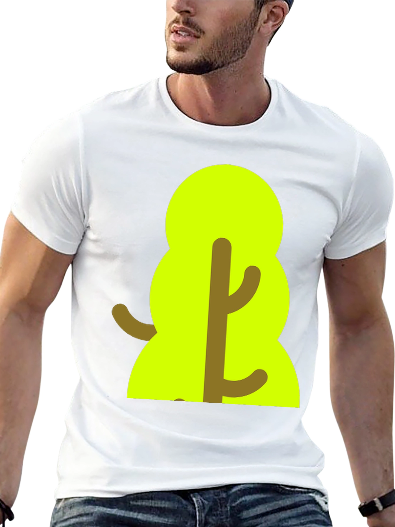 Cartoon Tree Graphic Tee - Black Unisex T-Shirt