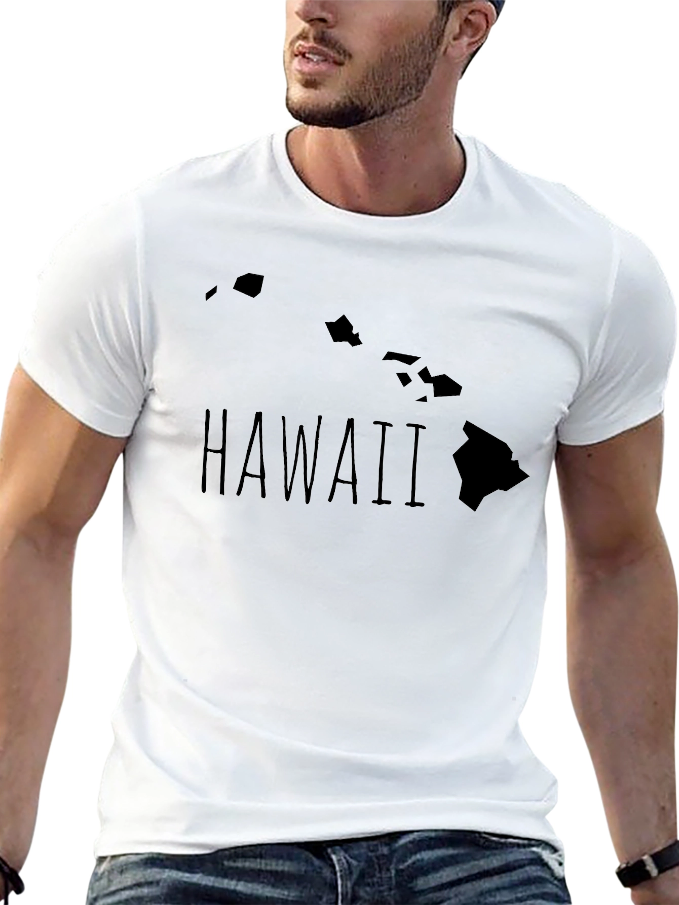 Hawaii Island Map Graphic T-Shirt