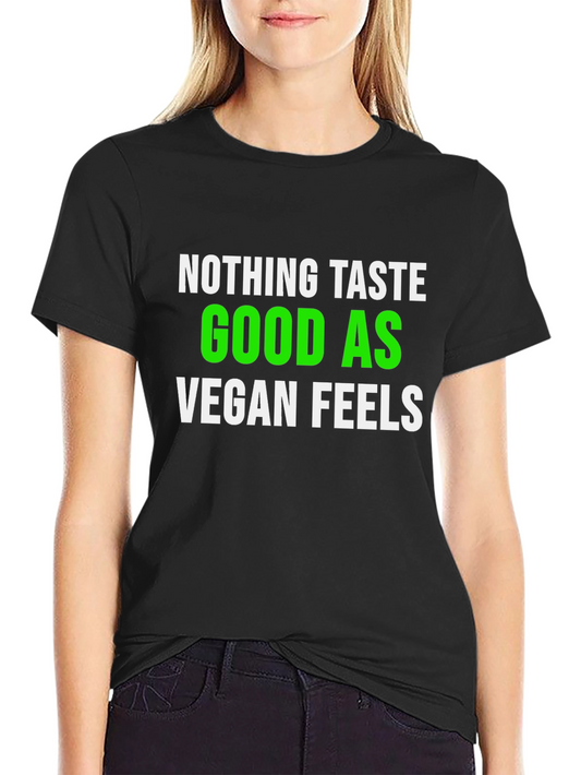 Vegan Feels T-Shirt - Green & White Graphic Tee