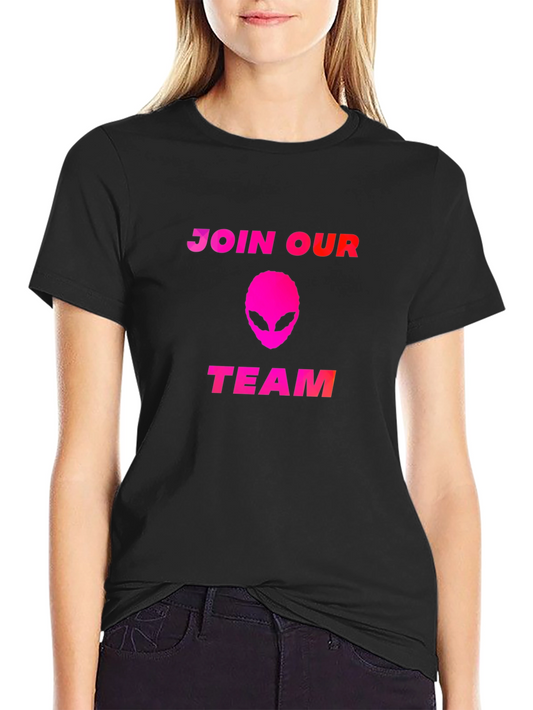 Join Our Team Alien T-Shirt - Black Cotton Blend