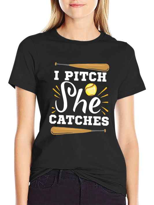 I Pitch She Catches Graphic Tee