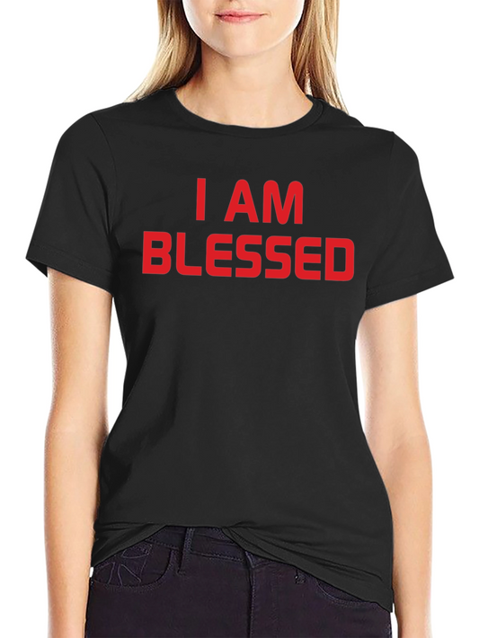 I AM BLESSED Graphic Tee - Black Cotton T-Shirt