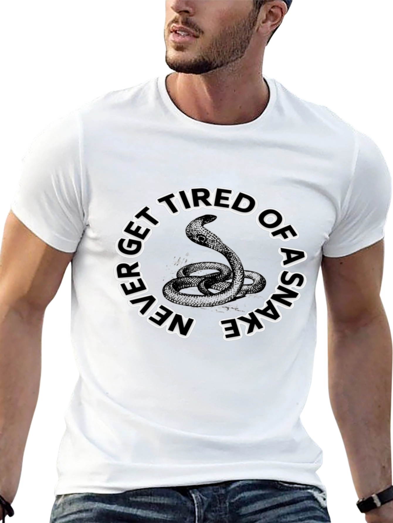 Never Get Tired of a Snake Graphic T-Shirt