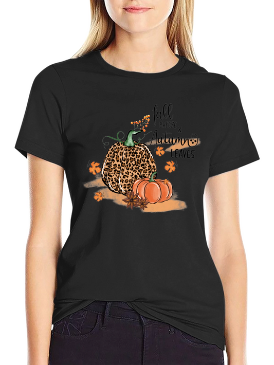 Fall Breeze Autumn Leaves Graphic T-Shirt