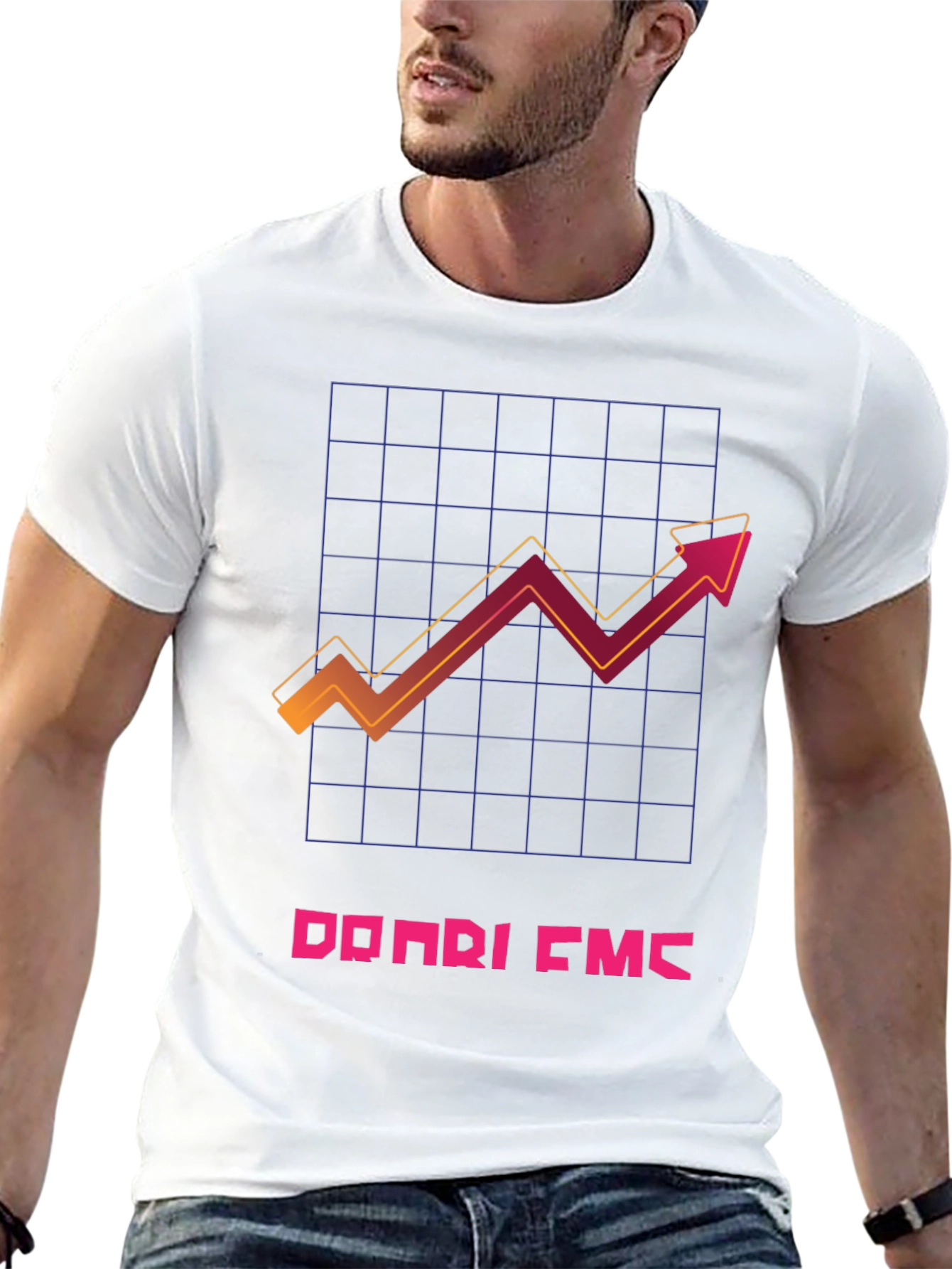 Trendy Black T-Shirt with Graphic Chart Design