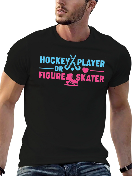 Hockey Player or Figure Skater Gender Reveal T-Shirt