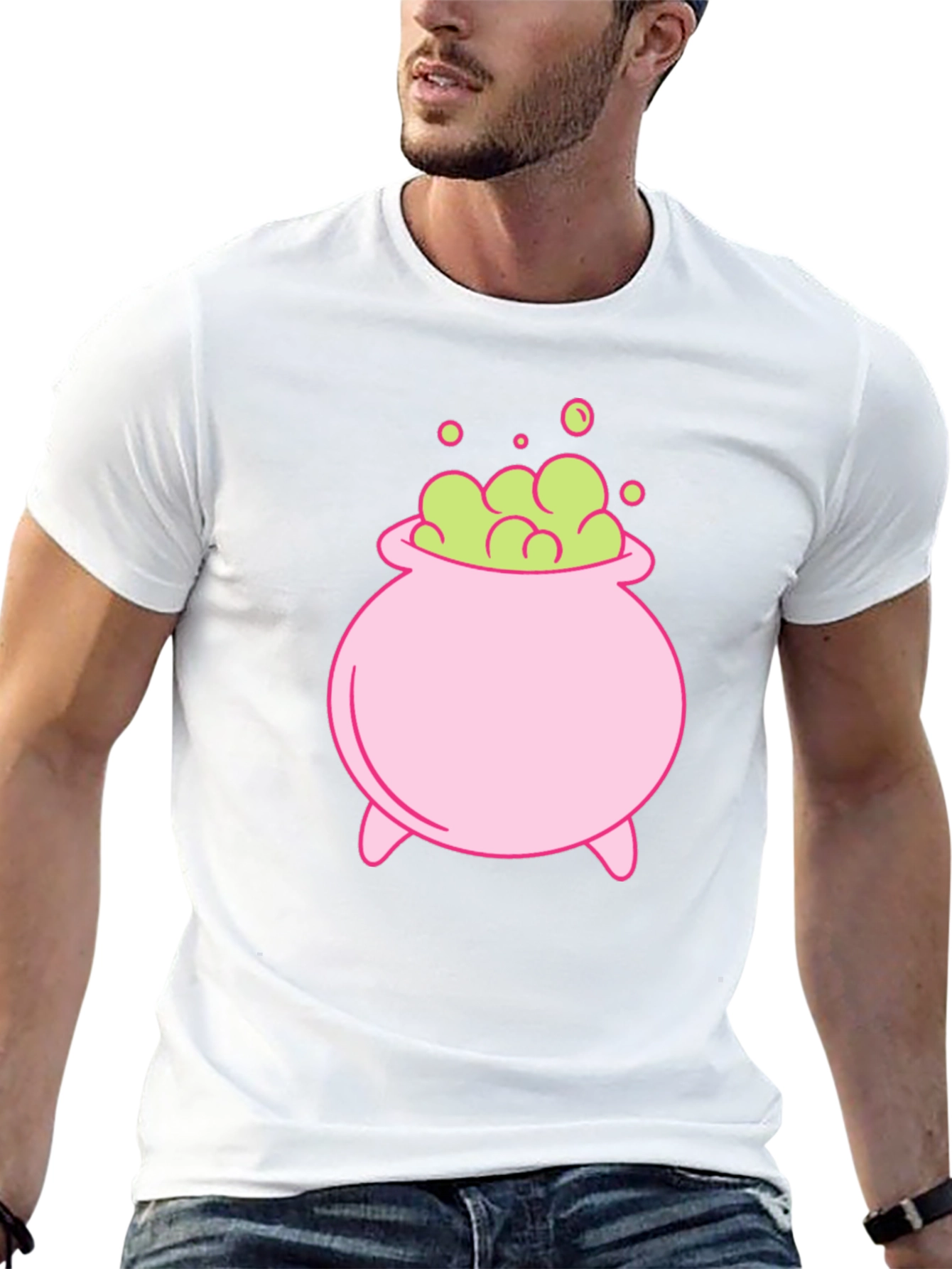 Cute Cartoon Witch Cauldron Graphic Tee
