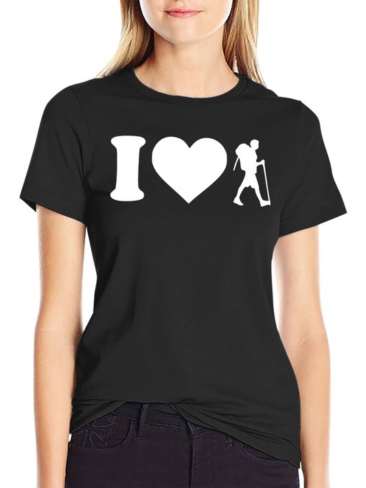 I Heart Hiking T-Shirt - Black Cotton Tee