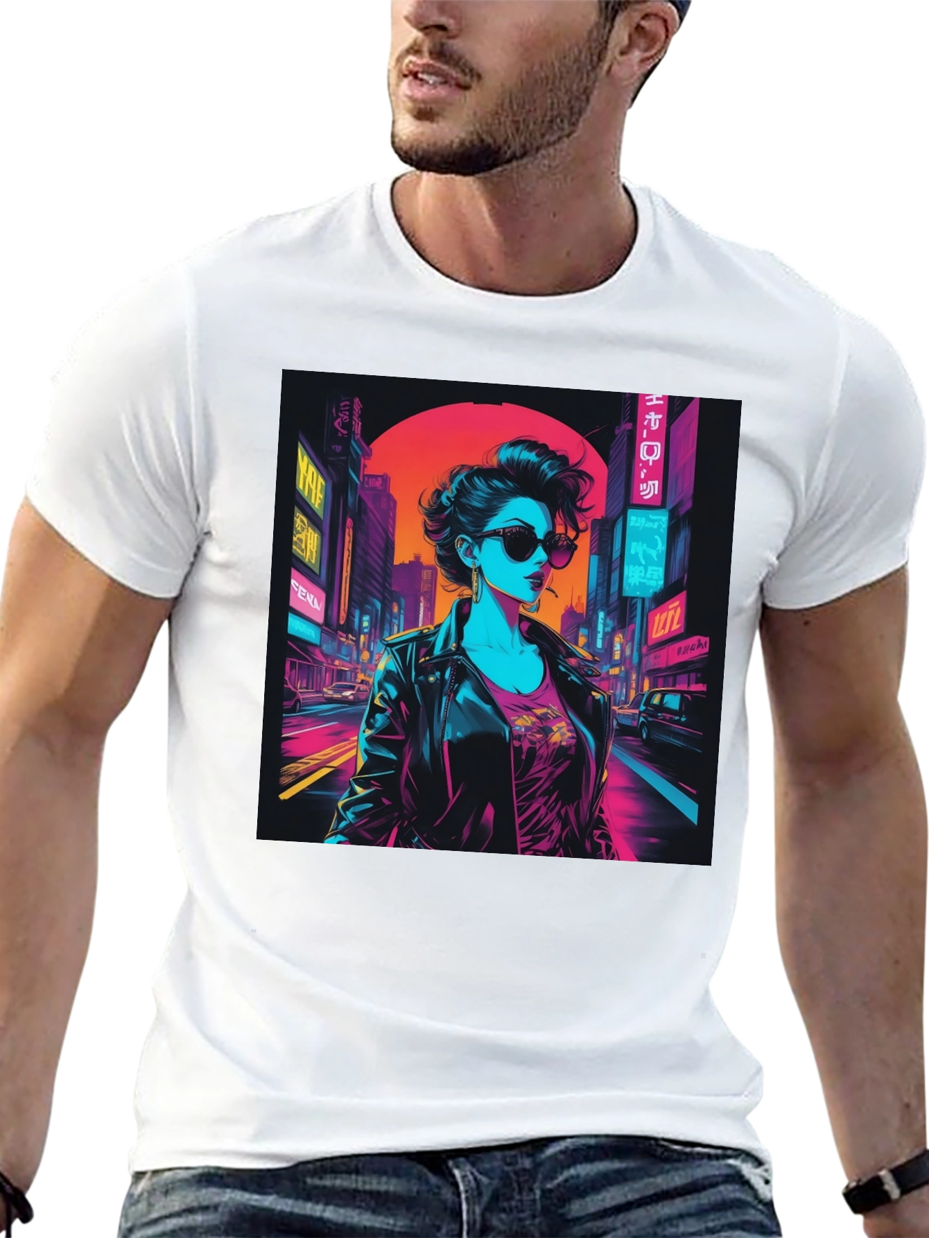 Cyberpunk Cityscape Graphic Tee
