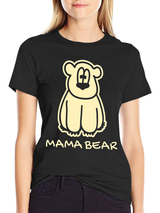 Mama Bear Graphic Tee - Cute Cartoon Bear T-Shirt