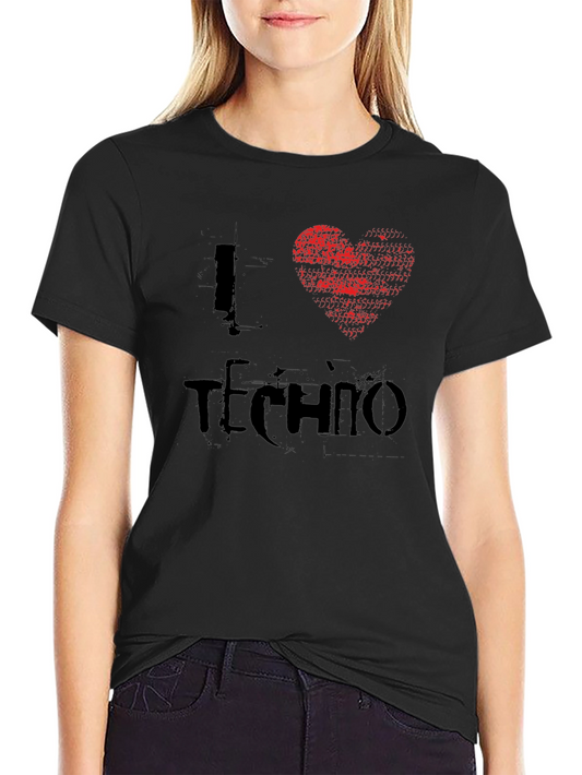I Heart Techno T-Shirt - Distressed Graphic Tee