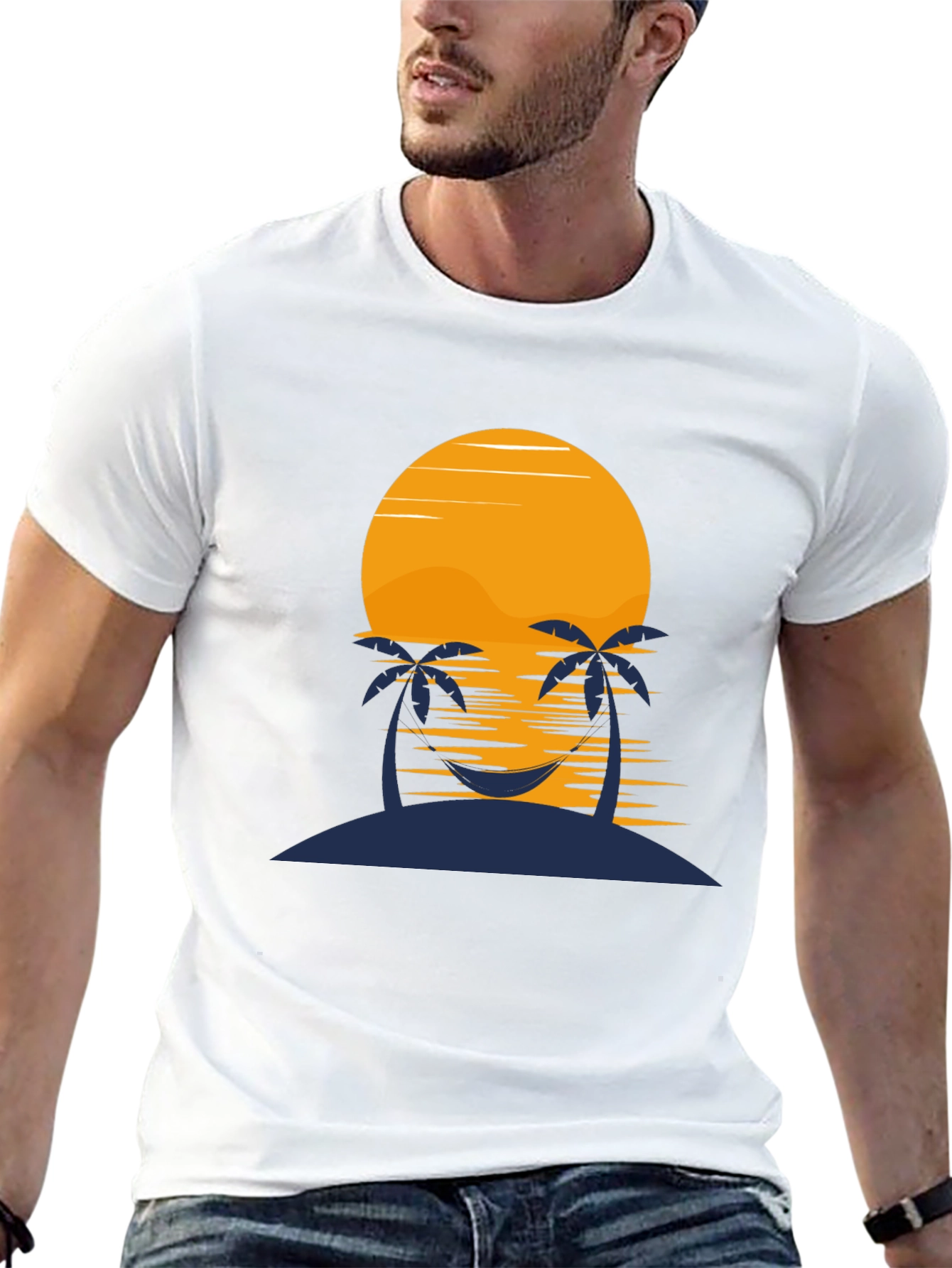 Sunset Island Graphic Tee - Relaxed Fit
