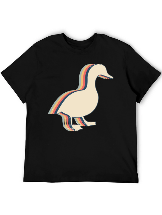 Retro Duck Graphic Tee - Black Cotton T-Shirt