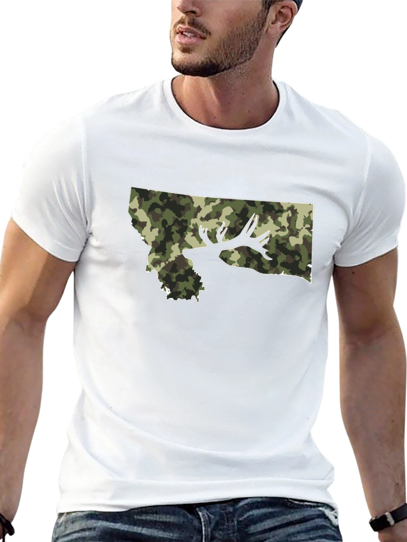 Montana Camo Deer Graphic T-Shirt