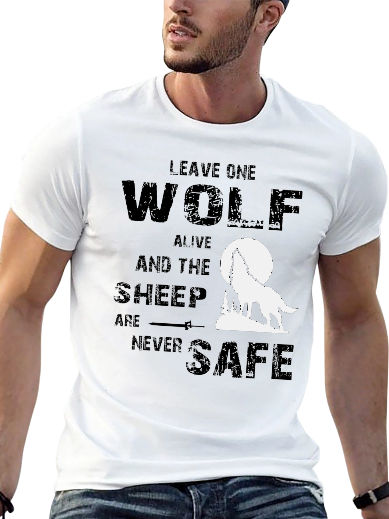 Wolf Graphic T-Shirt - Leave One Wolf Alive Tee