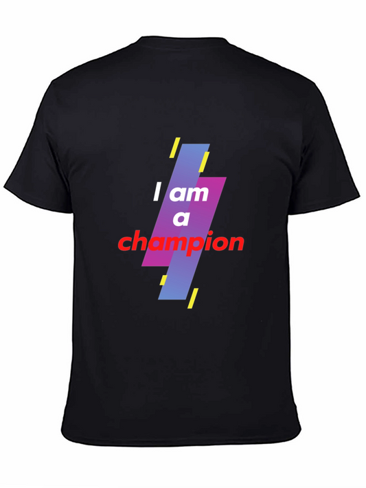 I am a Champion Black Graphic T-Shirt