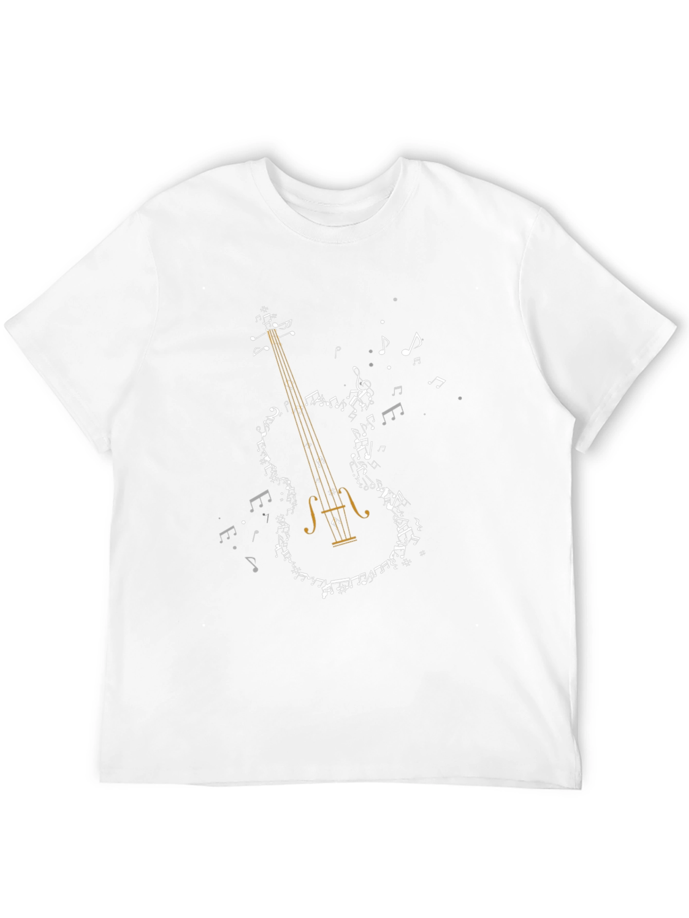 Musical Violin Graphic Tee - Black Cotton T-Shirt