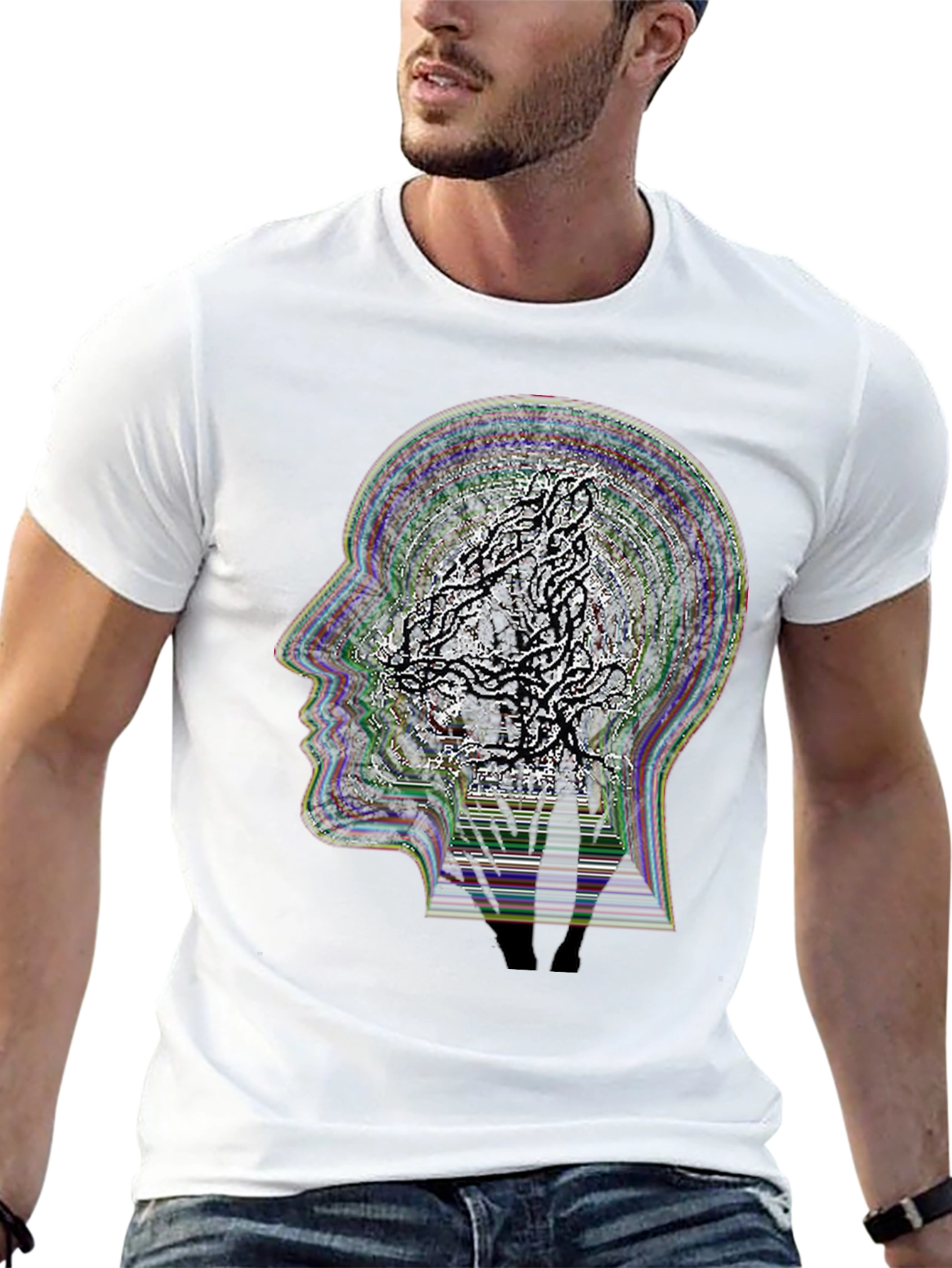 Psychedelic Mind Tree Graphic Tee - Black
