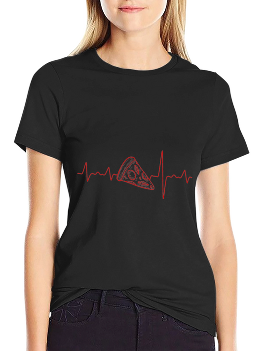 Pizza Heartbeat T-Shirt - Food Lover Tee