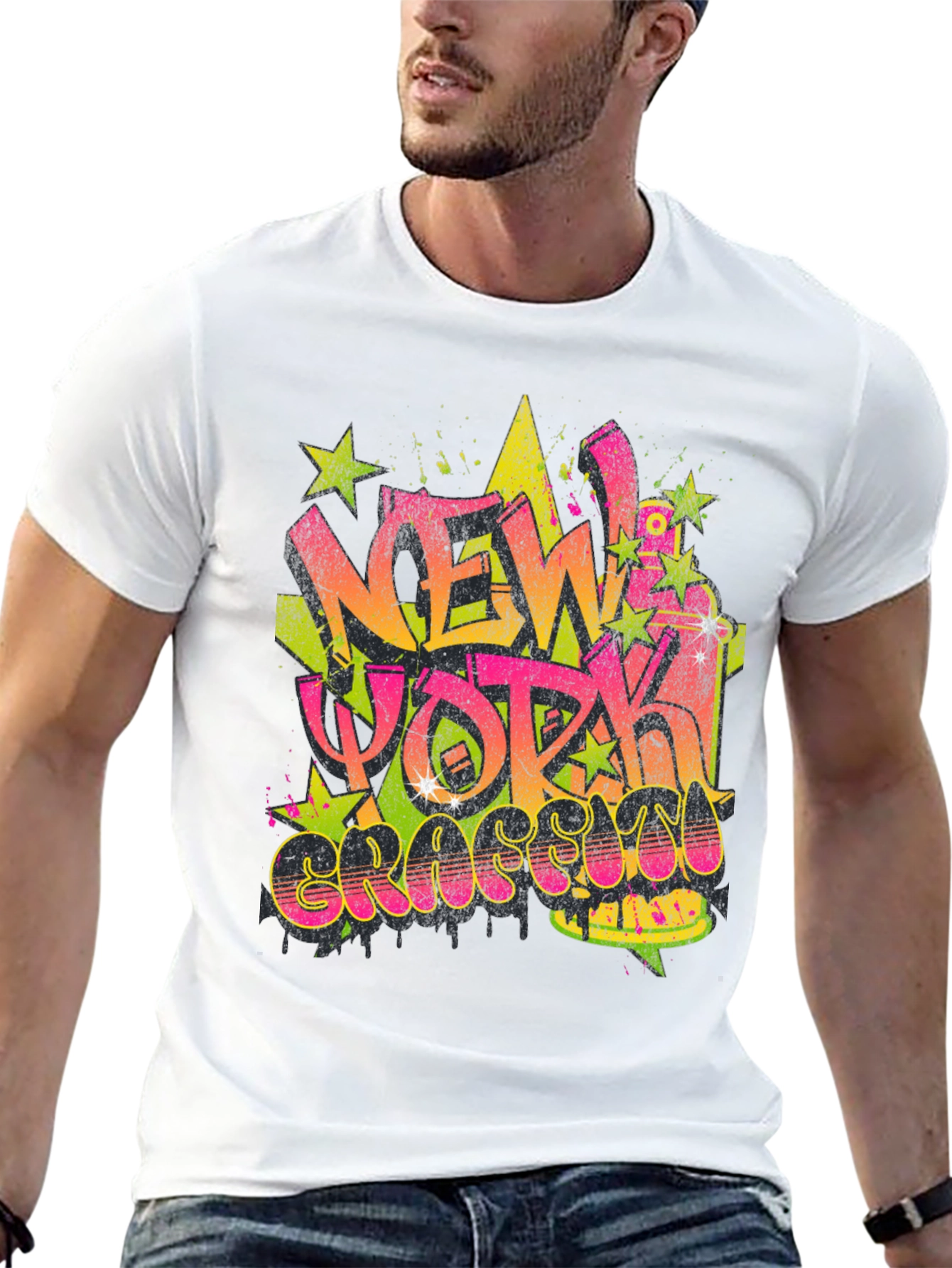 New York Graffiti Graphic Black T-Shirt
