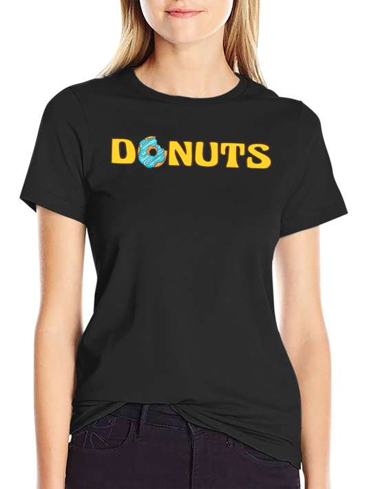 Donuts Graphic Tee - Trendy Black T-Shirt
