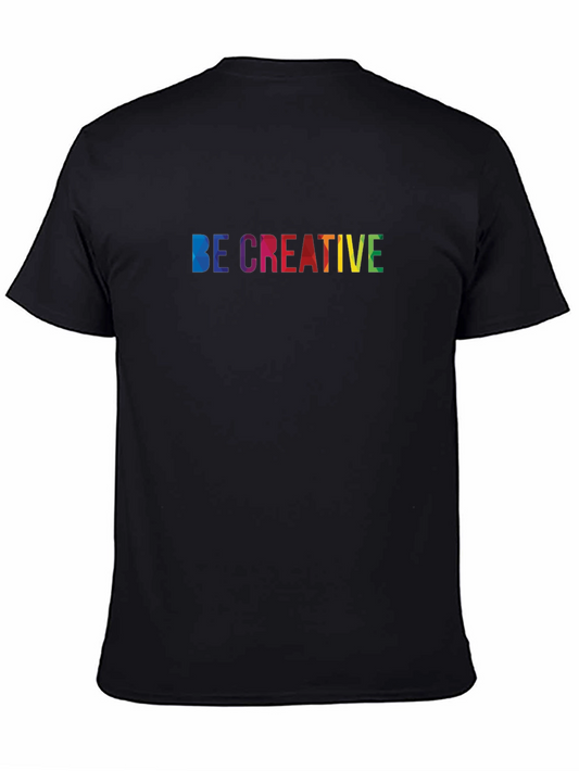 Be Creative Rainbow Graphic Black T-Shirt