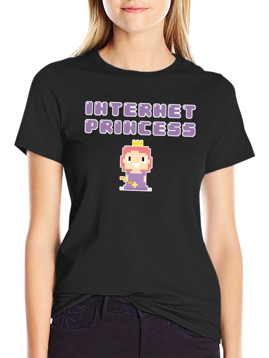 Internet Princess Black T-Shirt - Pixel Art Graphic Tee