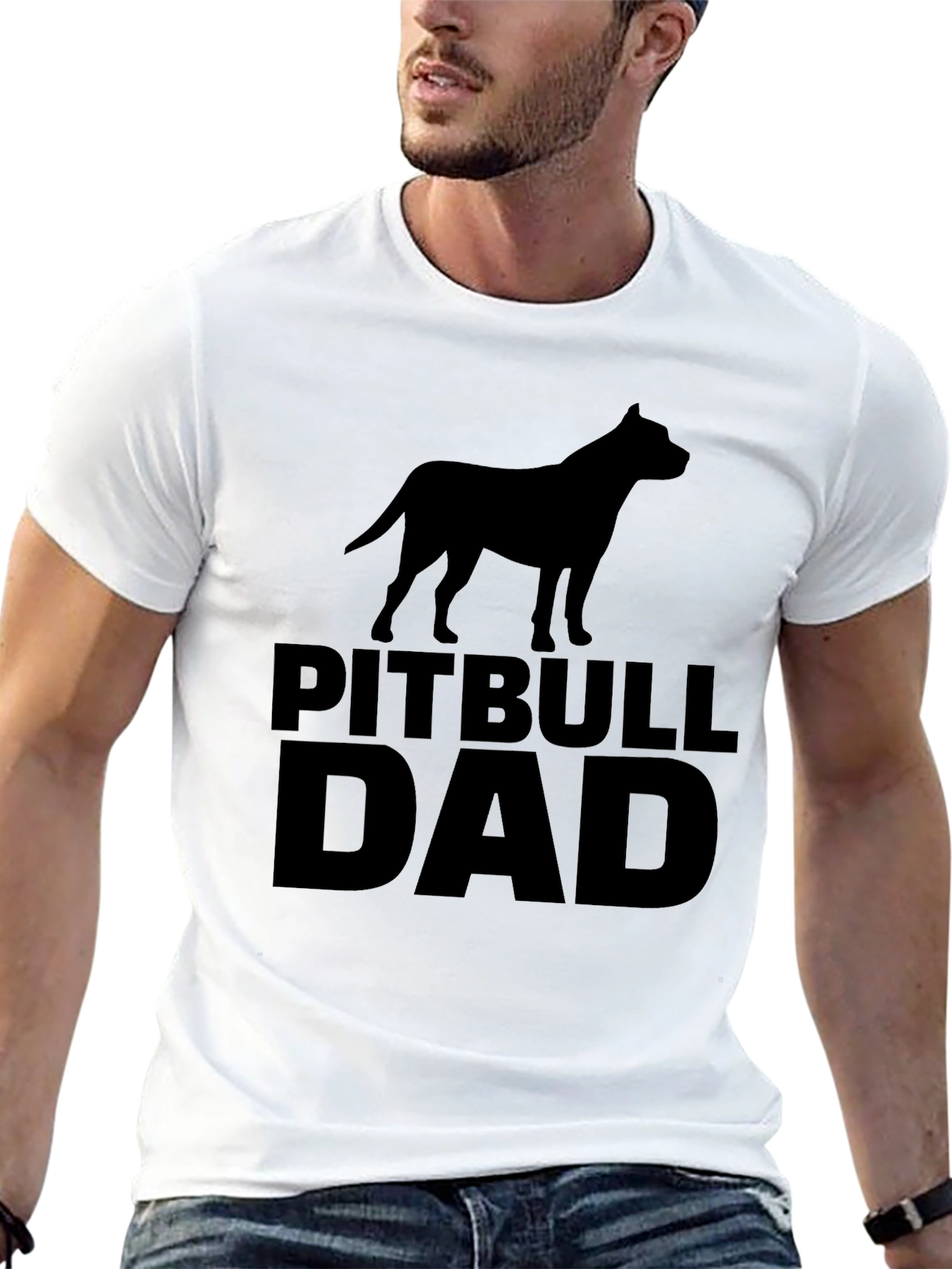Pitbull Dad Black Graphic Tee