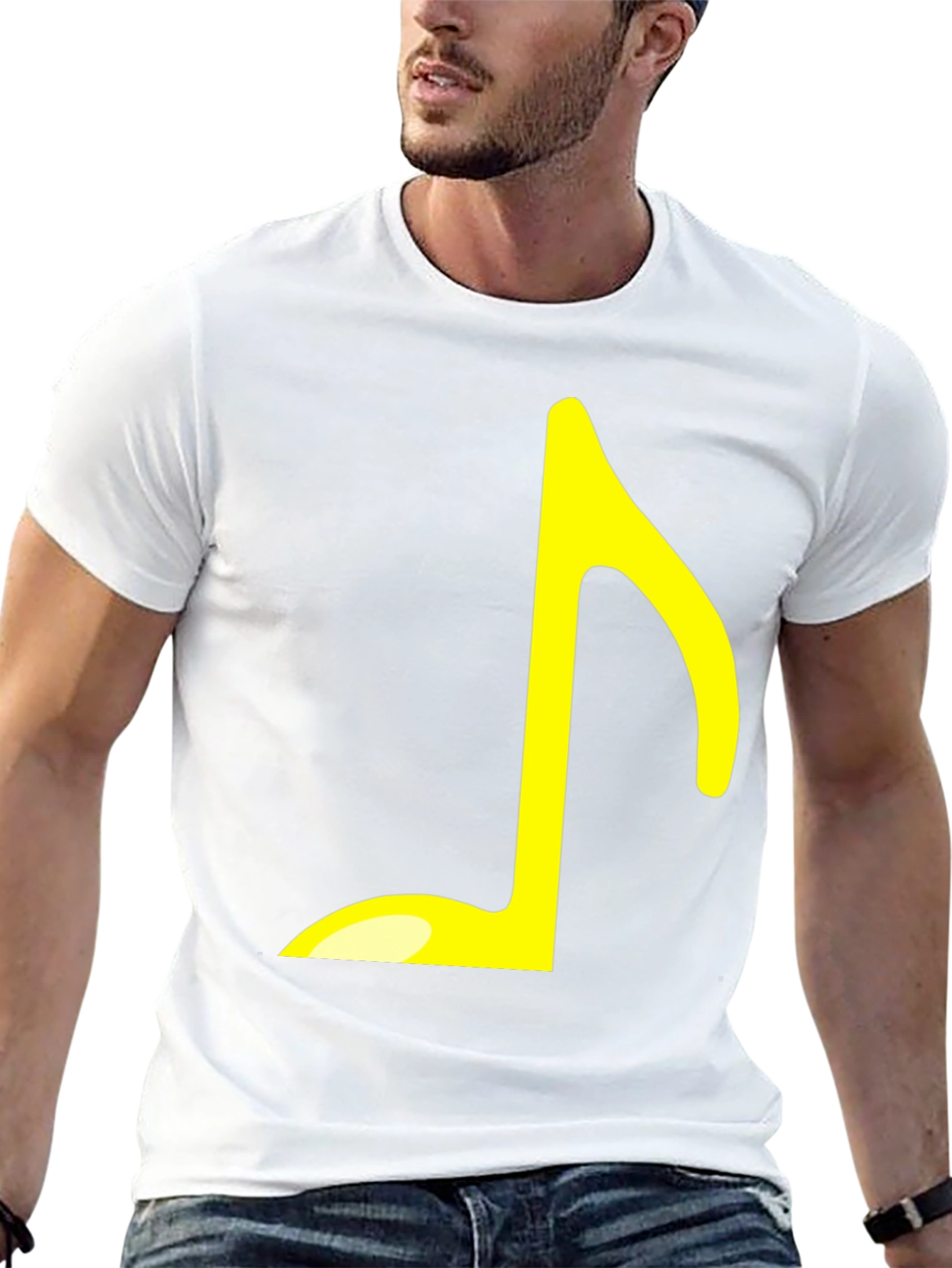 Musical Note Graphic T-Shirt - Black