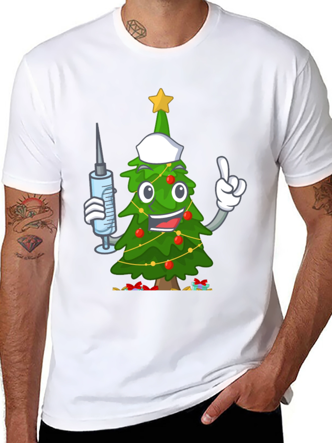 Festive Christmas Tree Nurse T-Shirt