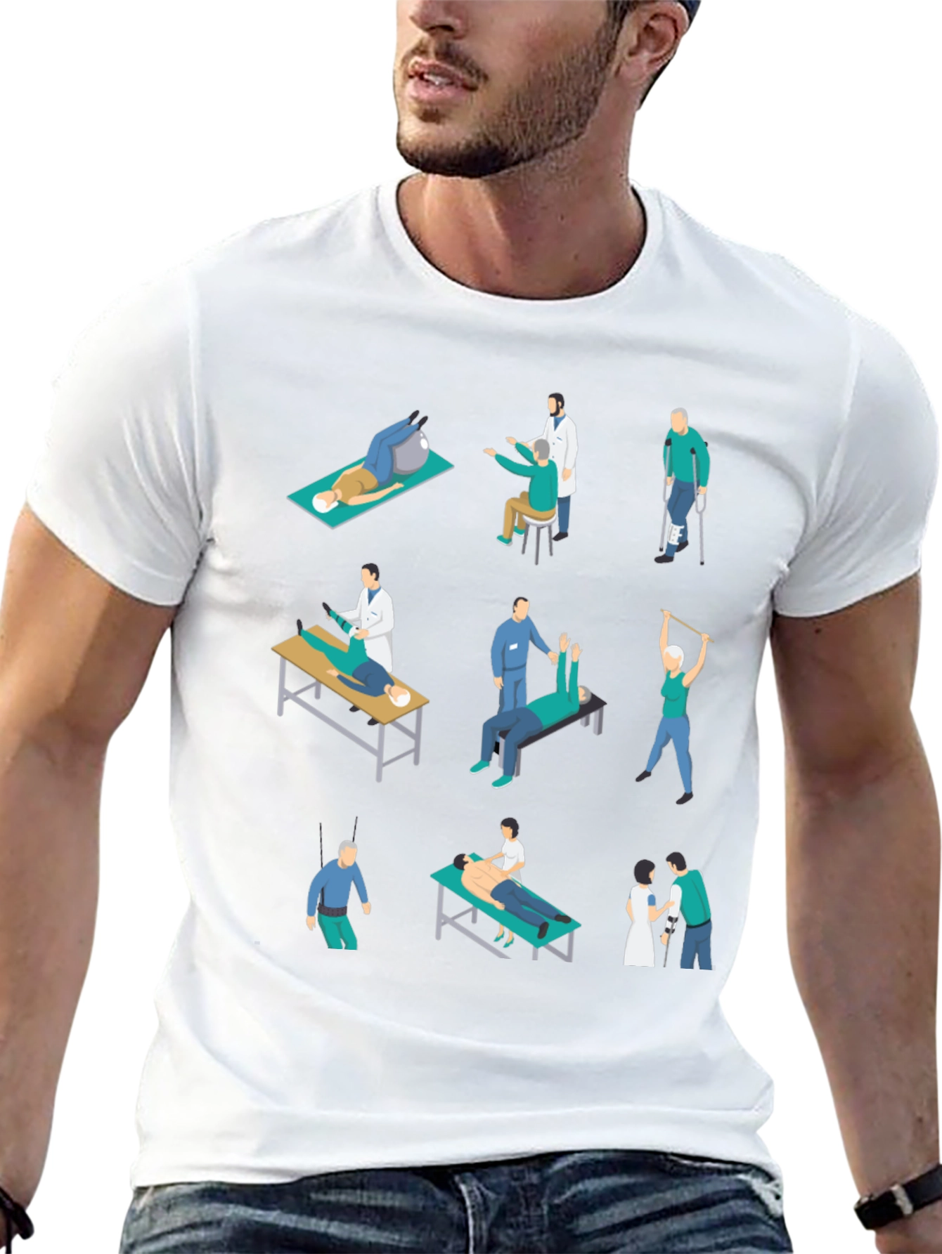 Physical Therapy T-Shirt Isometric Design