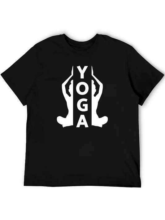 Yoga Silhouette Graphic Tee - Black Cotton Blend