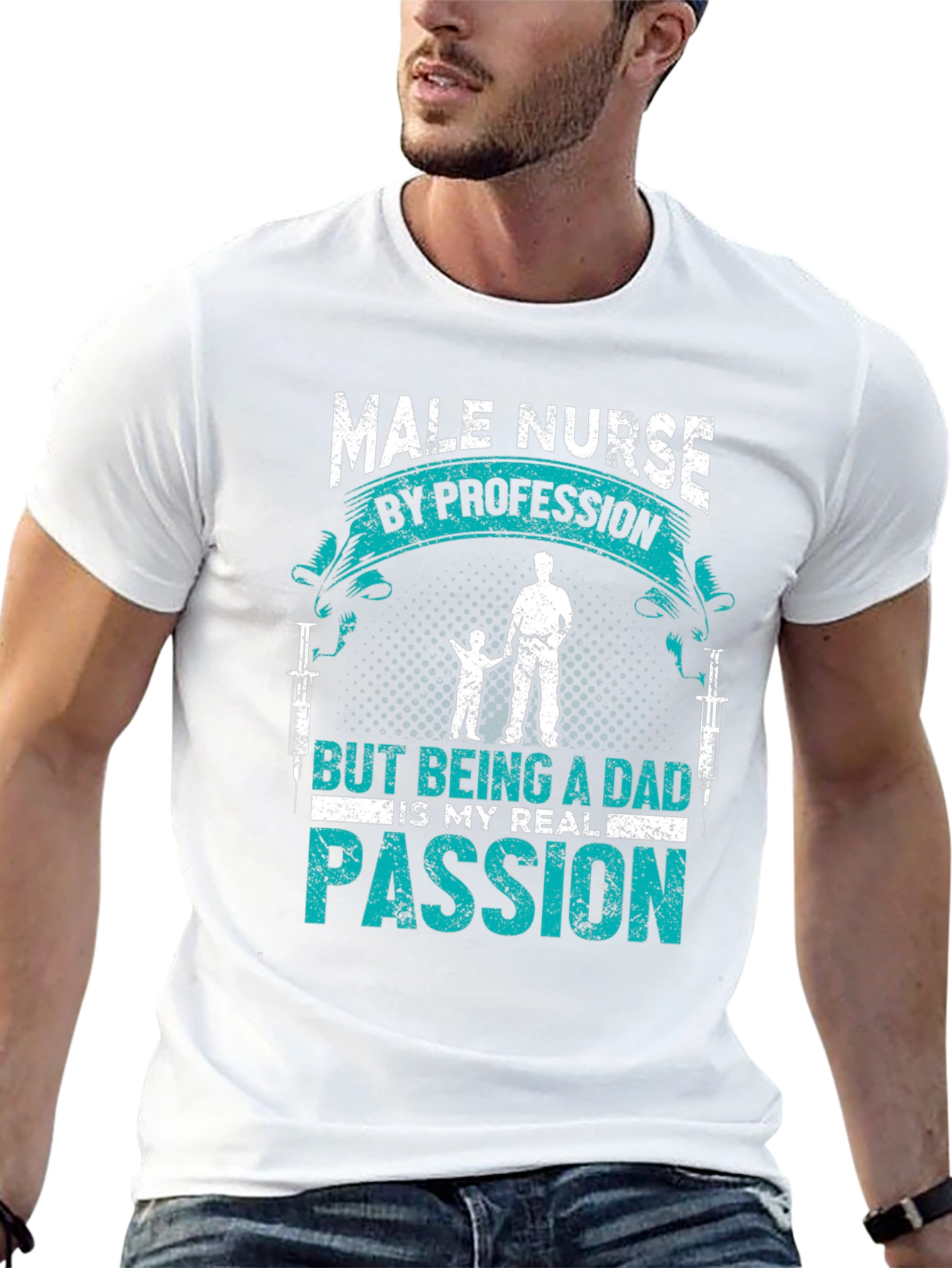 Male Nurse Dad T-Shirt: Passion & Profession