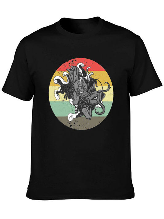 Koi Fish T-Shirt - Samurai Graphic Tee - Unique Design