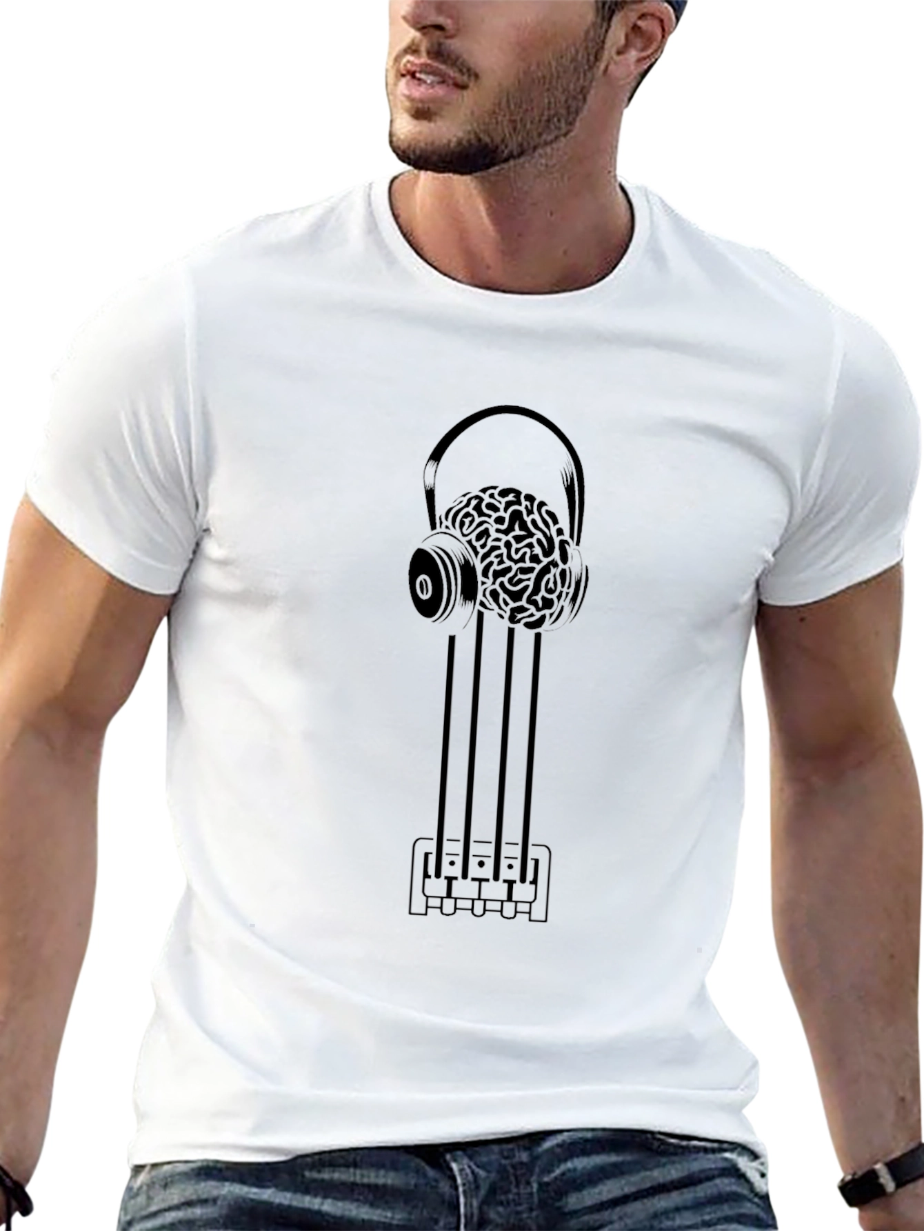 Brain Music Graphic T-Shirt