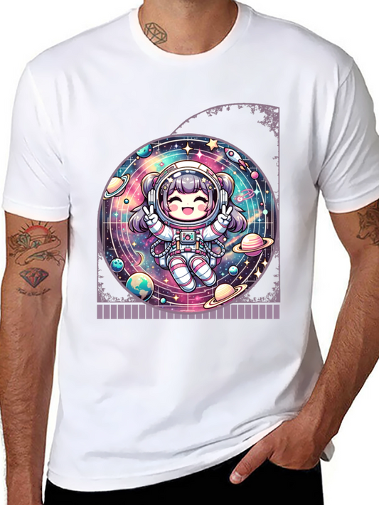 Astronaut Girl Graphic T-Shirt - Space Adventure Tee