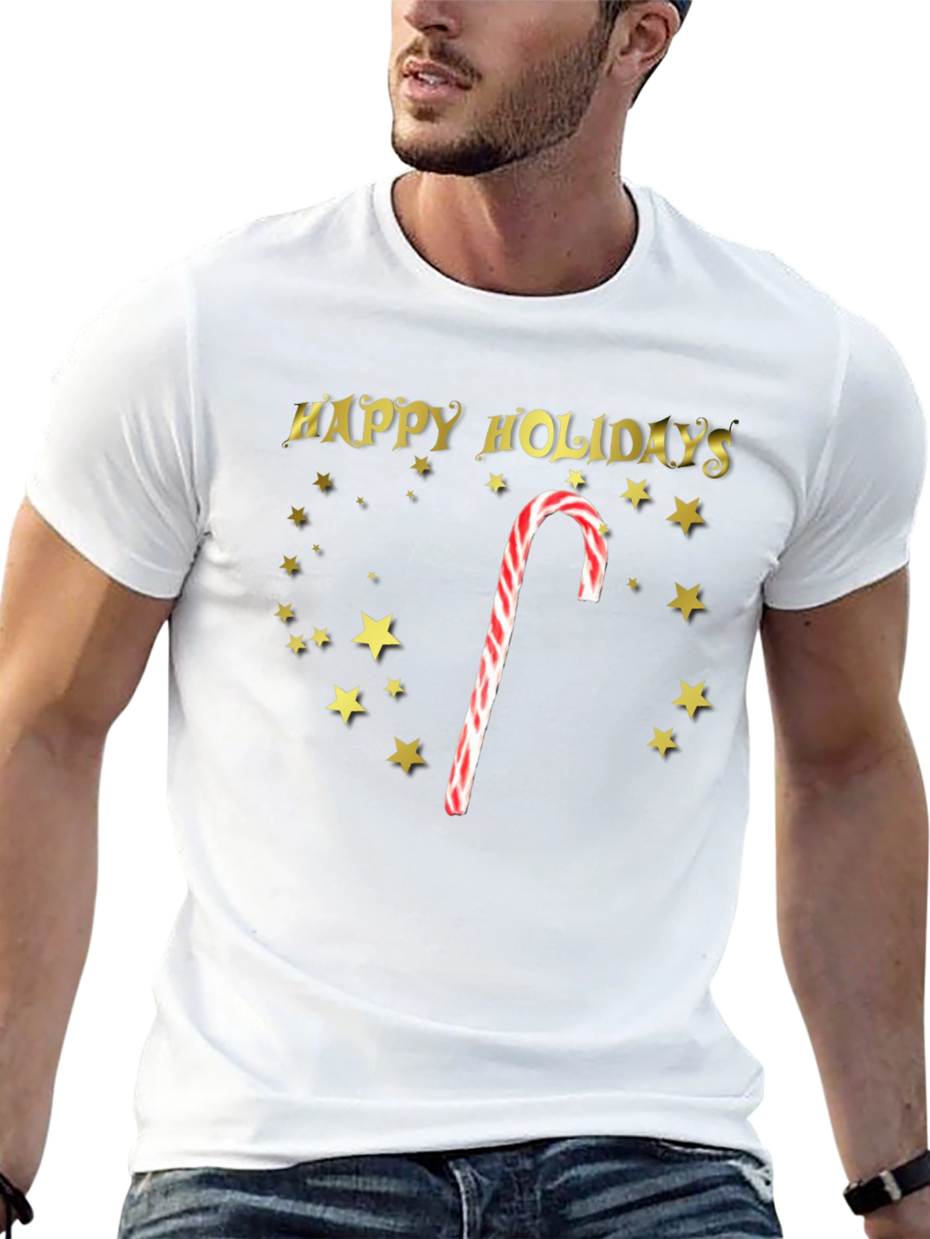 Happy Holidays Candy Cane Star T-Shirt