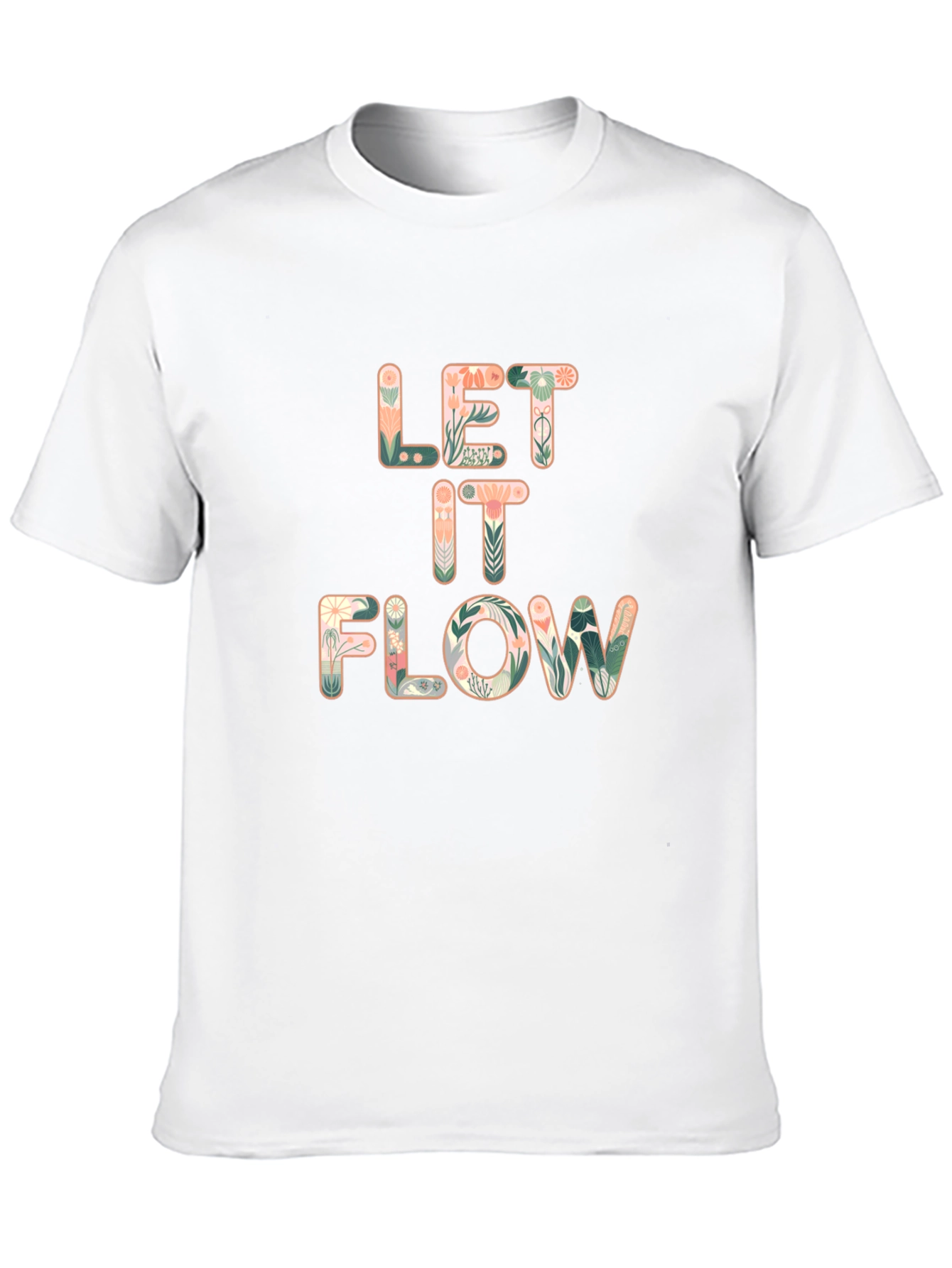 Let It Flow Floral Print Black T-Shirt