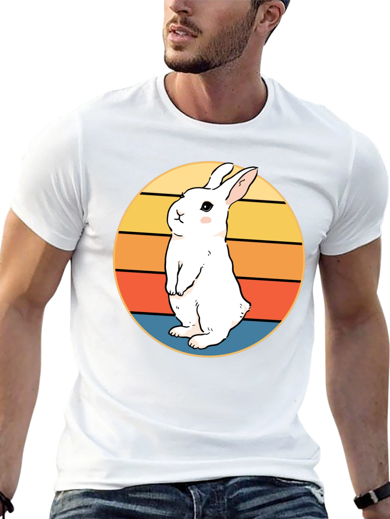Retro Rabbit T-Shirt - Cute Bunny Design