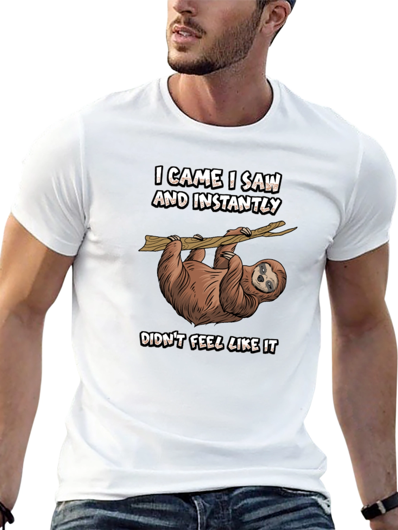 Funny Sloth Graphic T-Shirt - I Came I Saw