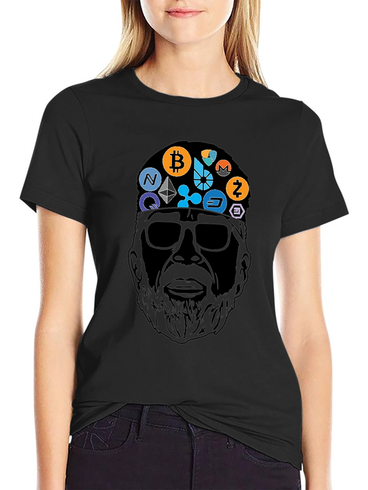 Crypto Bearded Man Black T-Shirt