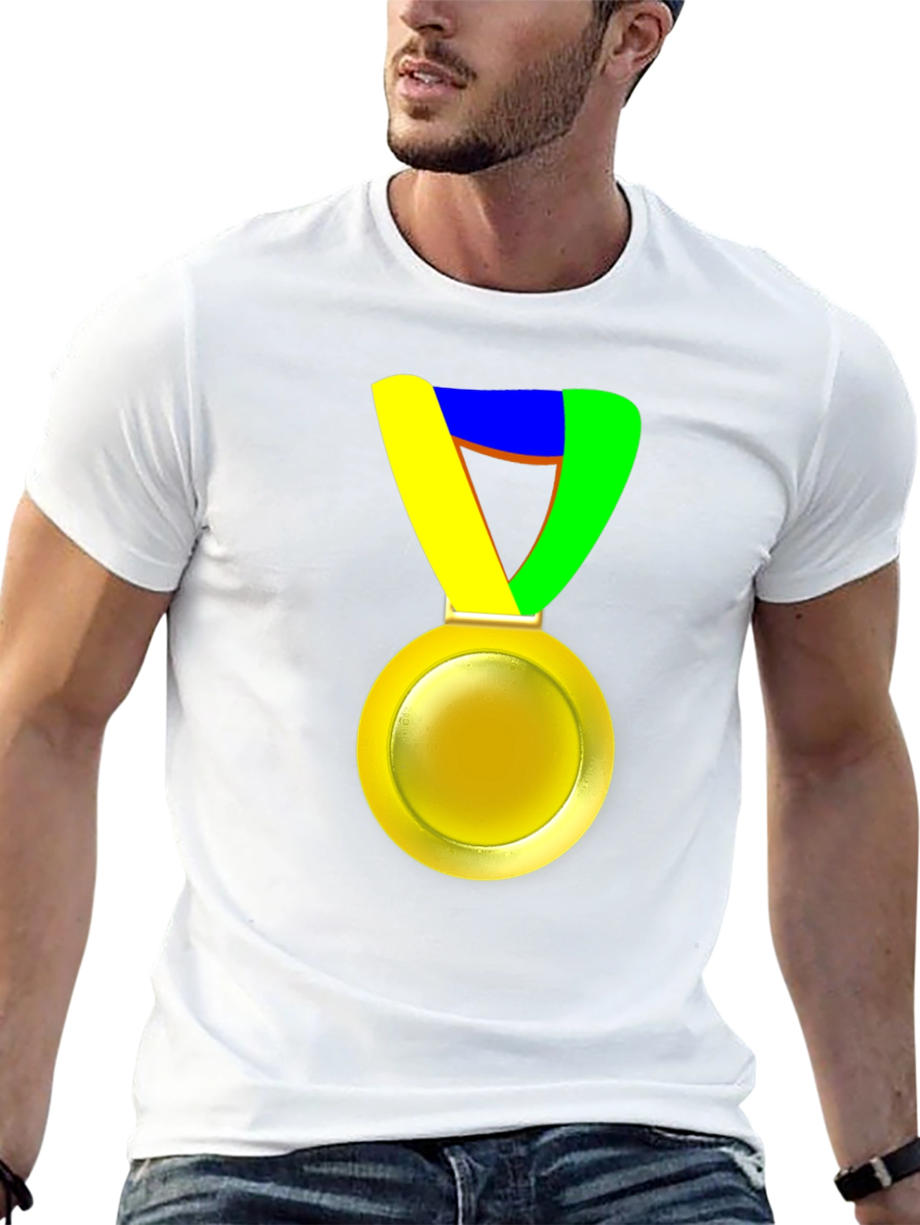 Gold Medal Graphic Tee - Champion Style T-Shirt