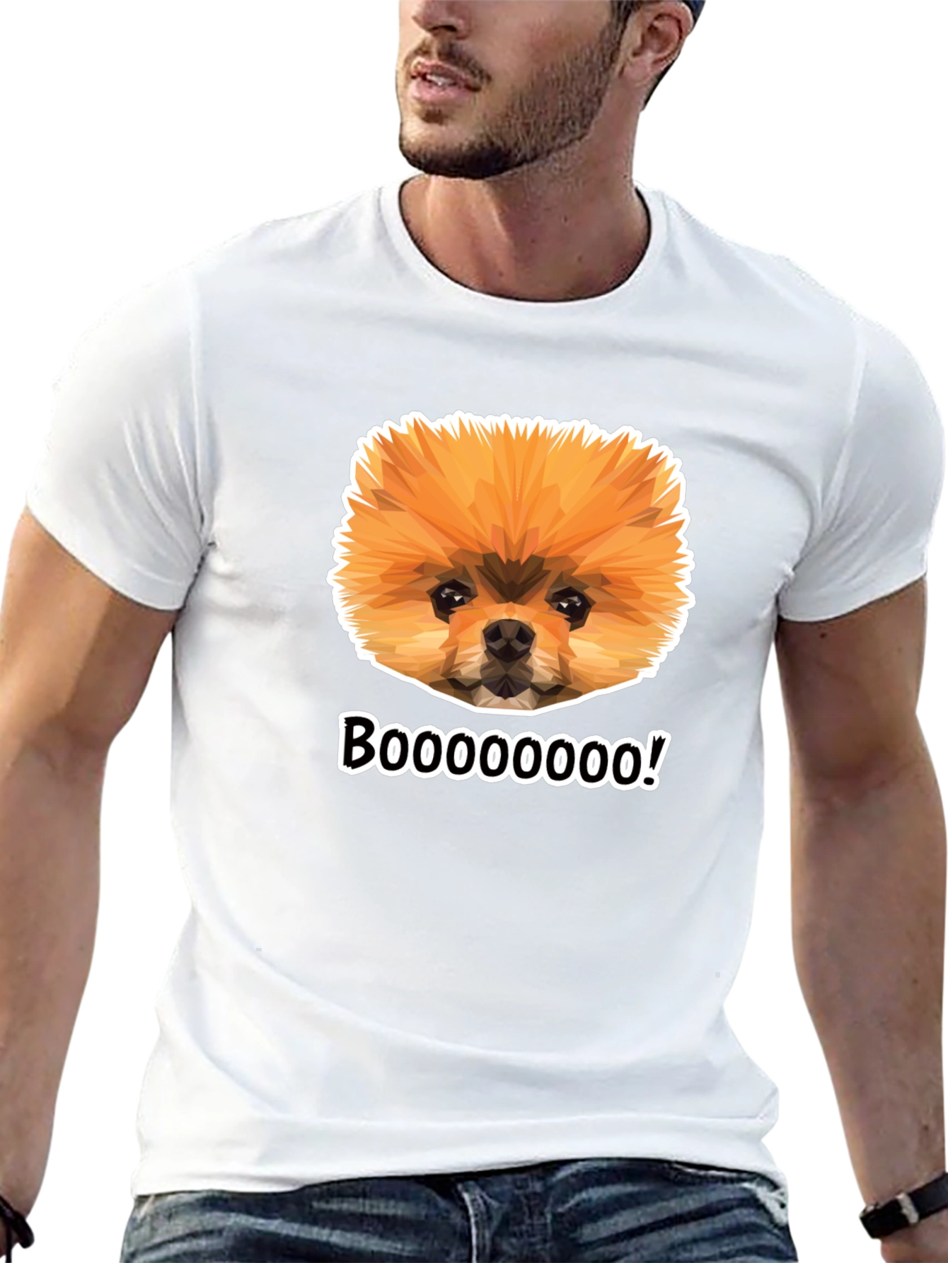 Boo Pomeranian Graphic Tee - Black Cotton Shirt