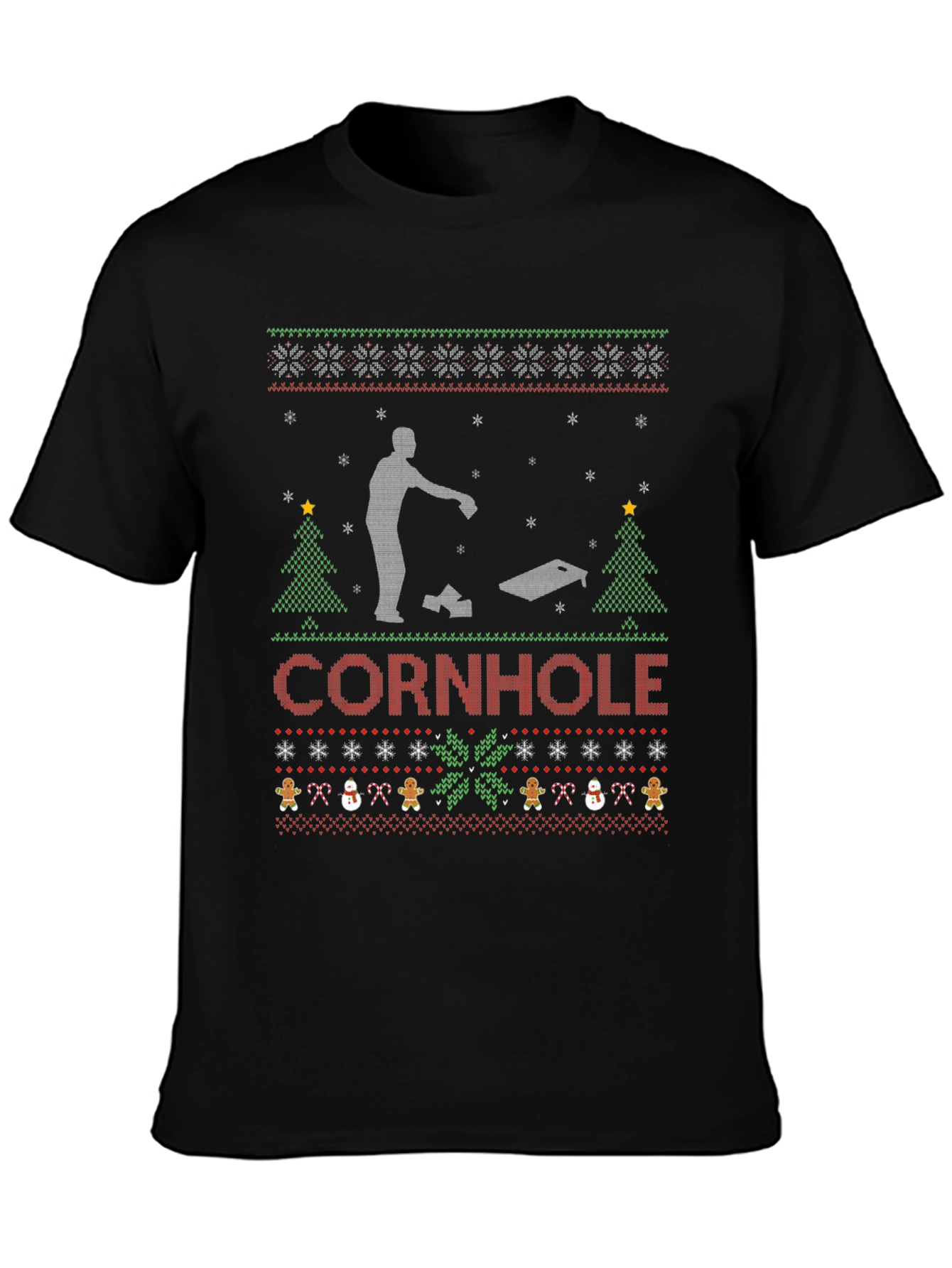 Festive Cornhole Ugly Christmas Sweater T-Shirt