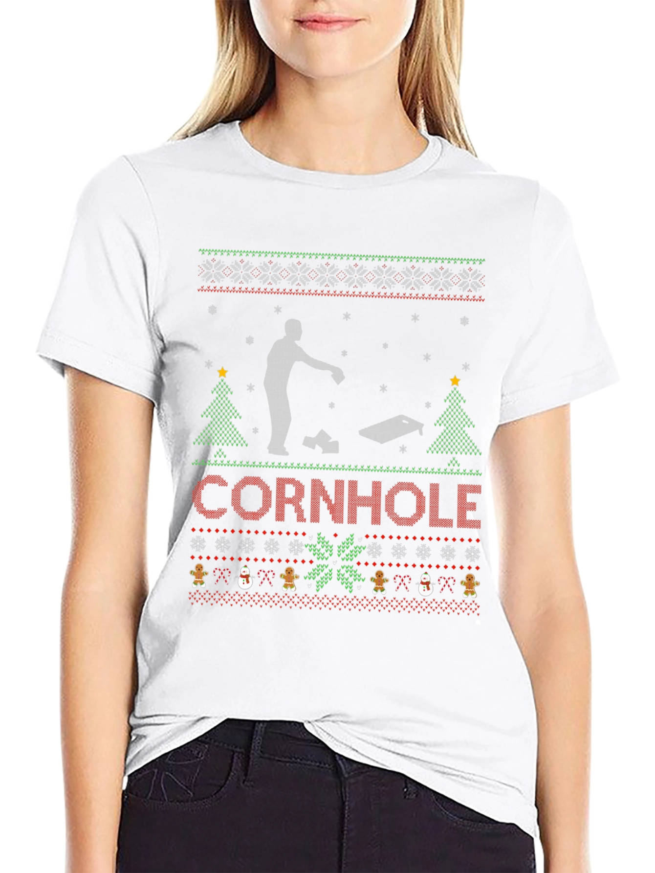 Festive Cornhole Ugly Christmas Sweater T-Shirt