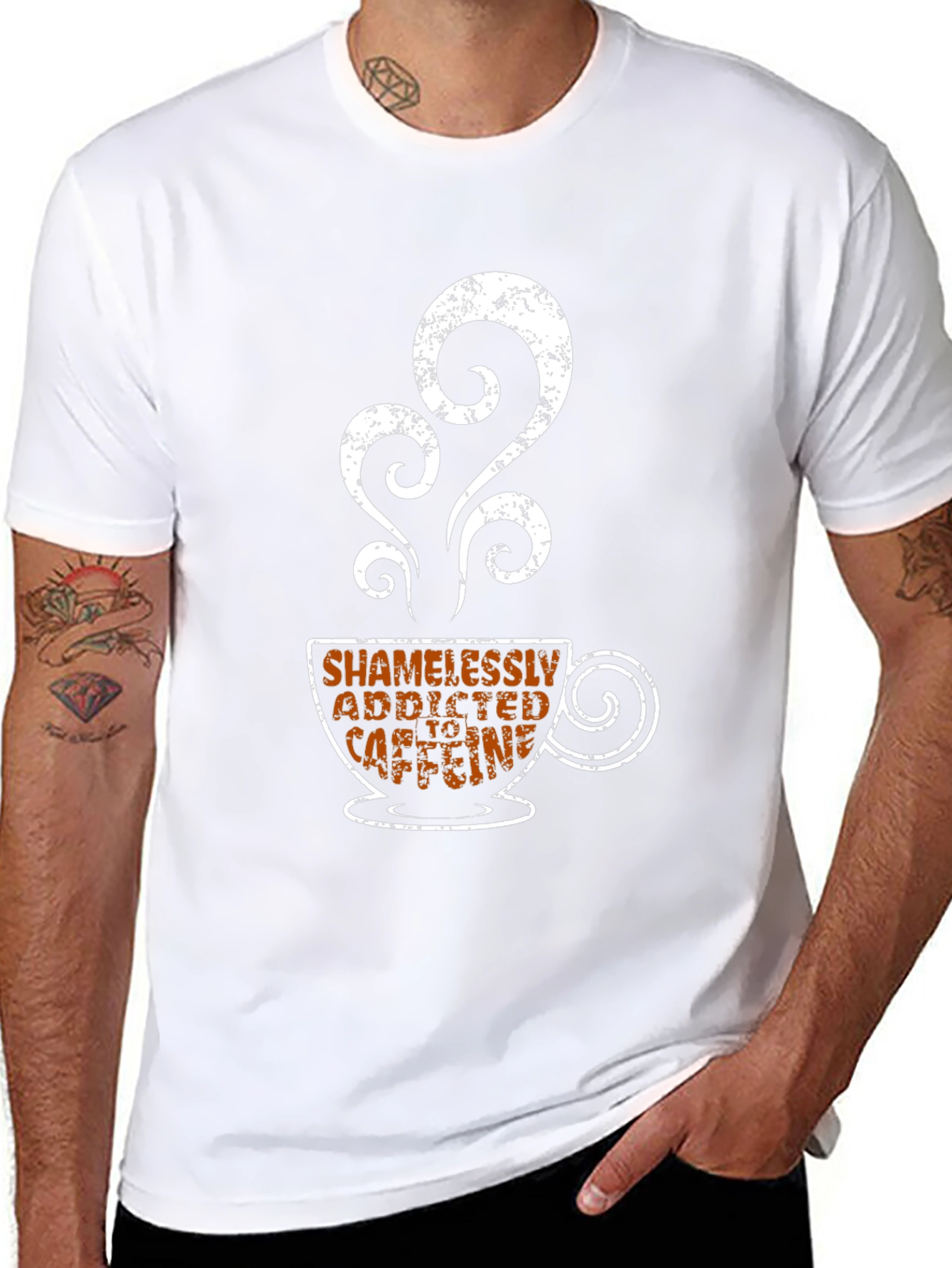 Shamelessly Addicted to Caffeine Black T-Shirt